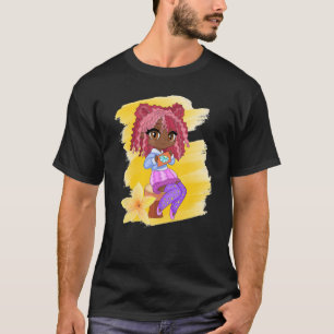 T-shirt Cute Chibi Gacha Style Mode Fille Brown avec Flo