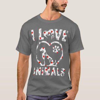 T-shirt Cute Chien Chat Mère Amoureux des animaux drôle