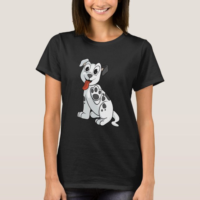 T-shirt Cute Chien lève Paw (Devant)