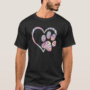T-shirt Cute Chien Paw Prin Psychedelic Tie Dye Maltese Pu