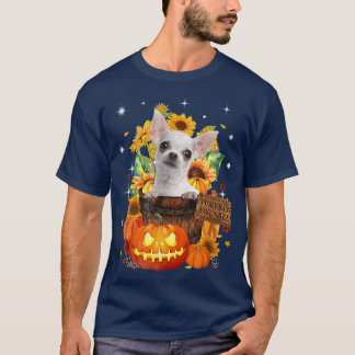 T-shirt Cute Chihuahua À Pumkins Feuilles D'Automne Hallow