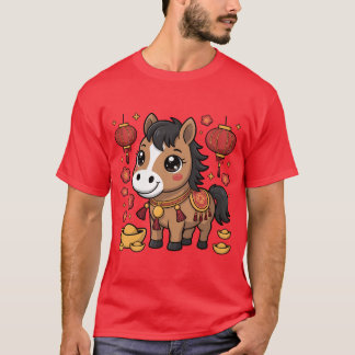 T-shirt Cute Chinese New Year Horse Tee | Lunar New Year L
