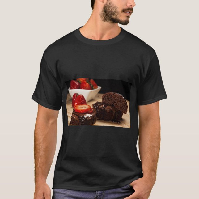 T-shirt Cute Chocolate Cake Lover Tee (Devant)