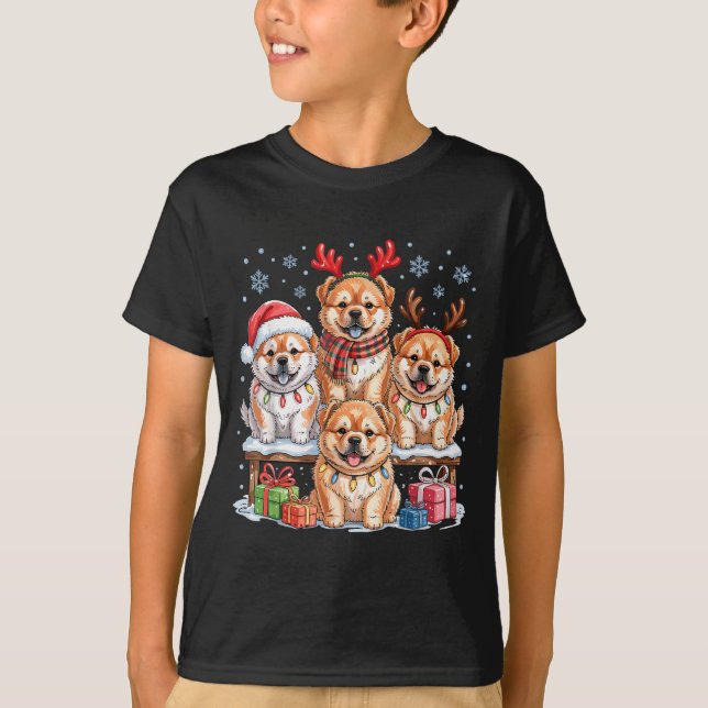 T-shirt Cute Chow Chow Christmas Pupes Dog Lovers Funny Ho (Devant)