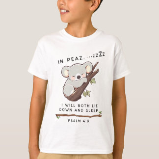 T-shirt Cute Christian Dormir Koala Psalm 4 Bible