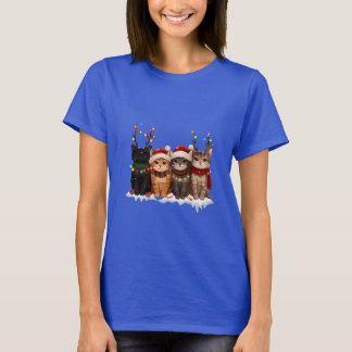 T-shirt Cute Christmas Cats Illustration – Festive Kittens