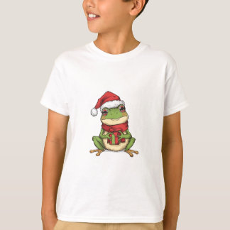 T-shirt Cute Christmas Frog Sweater - Santa Frog Holding G