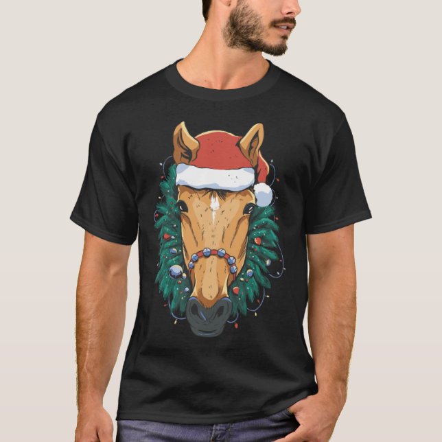 T-shirt Cute Christmas Horse (Devant)