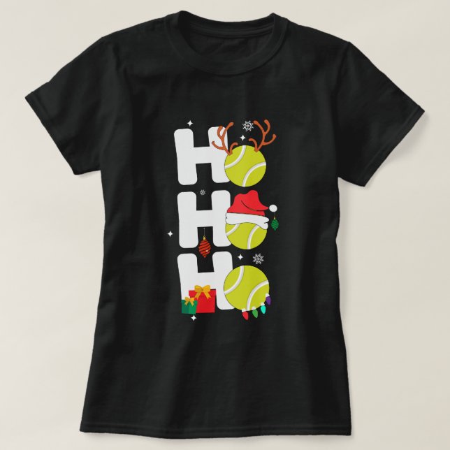 T-shirt Cute Christmas Père Noël Tennis Lover (Design devant)