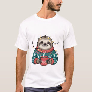 T-Shirt Cute Christmas Sloth Tee   Funny Holiday 