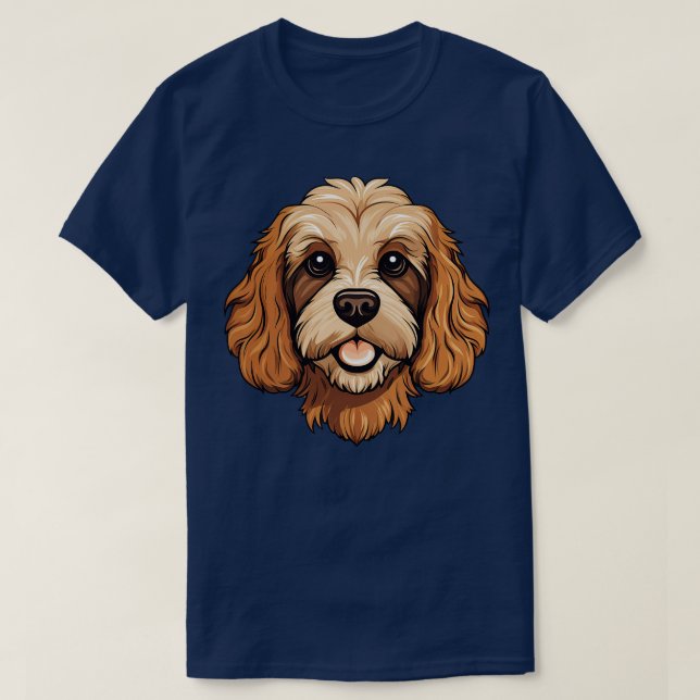 T-shirt Cute Cockapoo Face toon Amoureux des chiens chiot (Design devant)