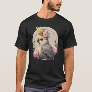 T-shirt Cute Cockatiel Parrot Oiseau Fleur Couronne Animau