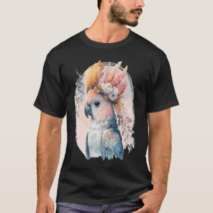 T-shirt Cute Cockatoo Parrot Oiseau Fleur Couronne Animaux