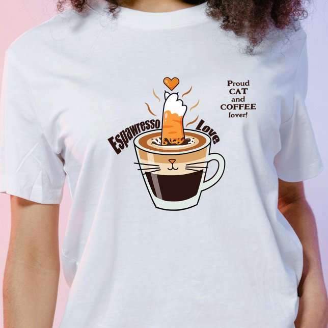 T-shirt Cute Coffee and Funny Cat Lover Rustic Cozy Style (Créateur téléchargé)