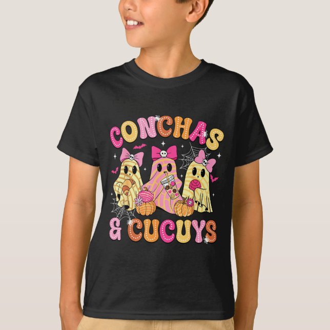 T-shirt Cute Conchas And Cucuys Ghost Funny Mexican Hallow (Devant)