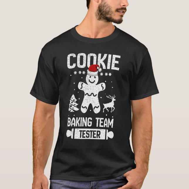 T-shirt Cute Cookie Baking Team Tester Gingerbread Christm (Devant)