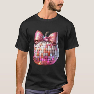 T-shirt Cute Coquette Bow Disco Citrouille Automne Hauteur