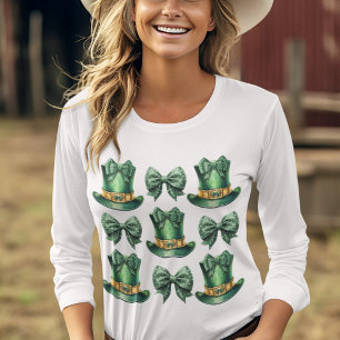 T-shirt Cute Coquette St Patrick's Day Bows et Casquette