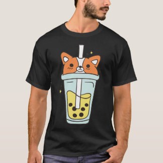 T-shirt Cute Corgi Chien Boba Tea Lover