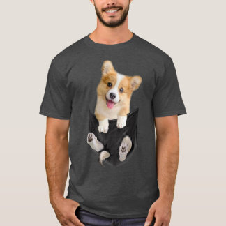 T-shirt Cute Corgi Chien Maman Coupe Dans Pocket Corgi Mam