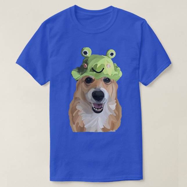 T-shirt Cute Corgi Frog Casquette (Design devant)