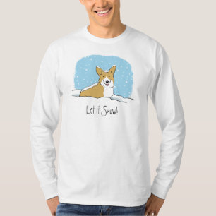 T-shirt Cute Corgi Laisser des vacances de neige Amoureu