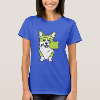 T-shirt Cute Corgi Pickleball Player Illustration-- Funny 