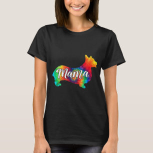 T-shirt Cute Corgi Psychedelic Art Hippy Chien Mama