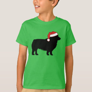 T-shirt Cute Corgi Silhouette de chien de Noël à Santa H