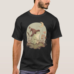 T-shirt Cute Cottagecore Aesthétique Frog Mushroom Moon Wi