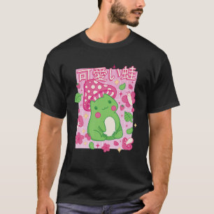 T-shirt Cute Cottagecore Frog Strawberry Retro 90S Kawaii