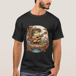 T-shirt Cute Cottagecore Grenouille esthétique Jouer Banjo