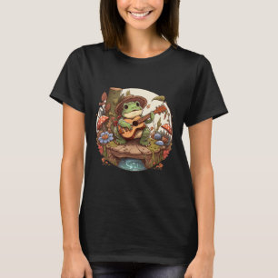T-shirt Cute Cottagecore Grenouille esthétique Jouer Banjo