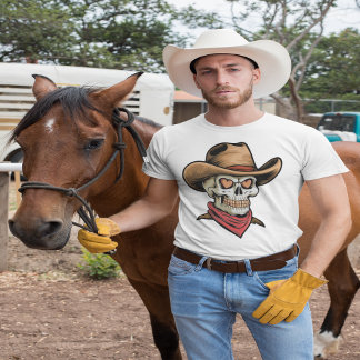 T-shirt Cute cowboy crâne - yeux coeur