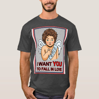 T-shirt Cute Cupid Valentine Amour Je Veux Vous Vintage Ré