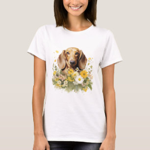 T-shirt Cute Dachshund Se détendre sur une couverture de m