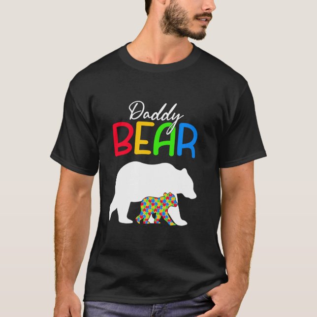 T-shirt Cute Daddy Bear Sensibilisation sur l'autisme Auti (Devant)
