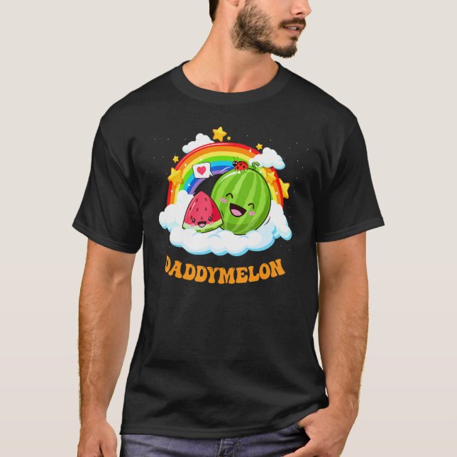 T-shirt Cute Daddy Melon Rainbow Watermelon Summer (Devant)
