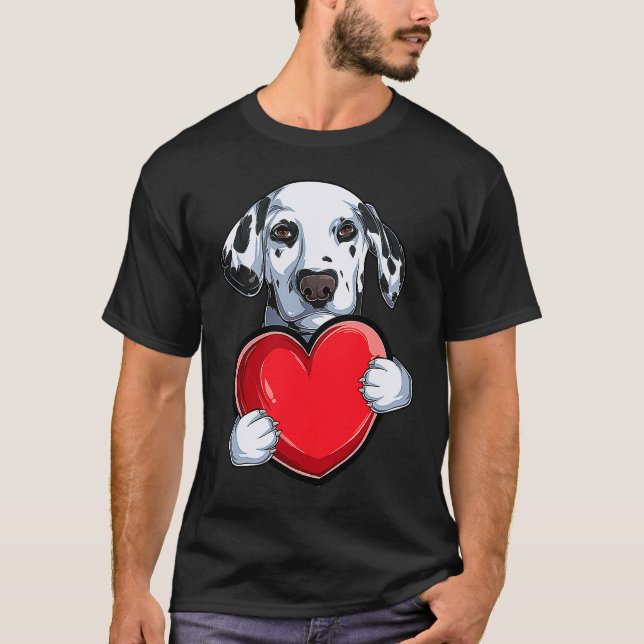 T-shirt Cute Dalmatian Valentine's Day Dog  Dalmatian (Devant)