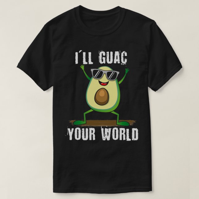 T-shirt Cute Dancing Avocado Vegan Graphisme alimentaire G (Design devant)