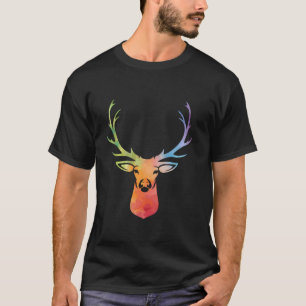 T-shirt Cute Deer Art Aquarelle Drôle Chasseur Chasse Amou