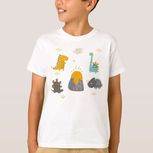 T-shirt Cute Dinosaures La première fête d'anniversaire du (Devant)