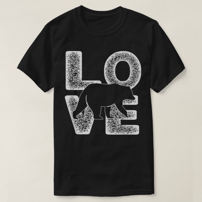T-shirt Cute Distressed I Love Bear Idea Pour Amoureux des (Design devant)