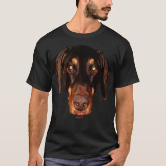 T-shirt Cute Doberman Visage Art Pour Les Amateurs De Pins