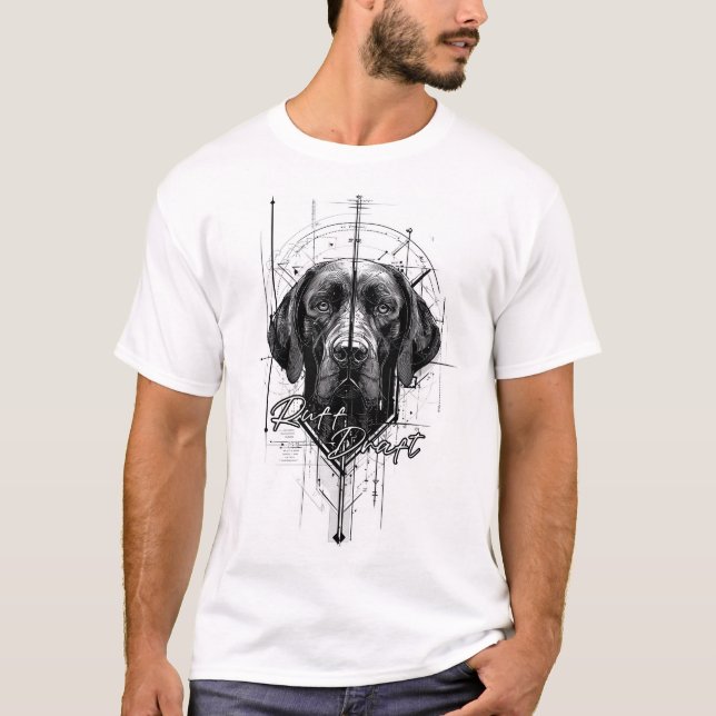 T-shirt Cute Dog(Ruff Draft) - Graphic Tee (Devant)