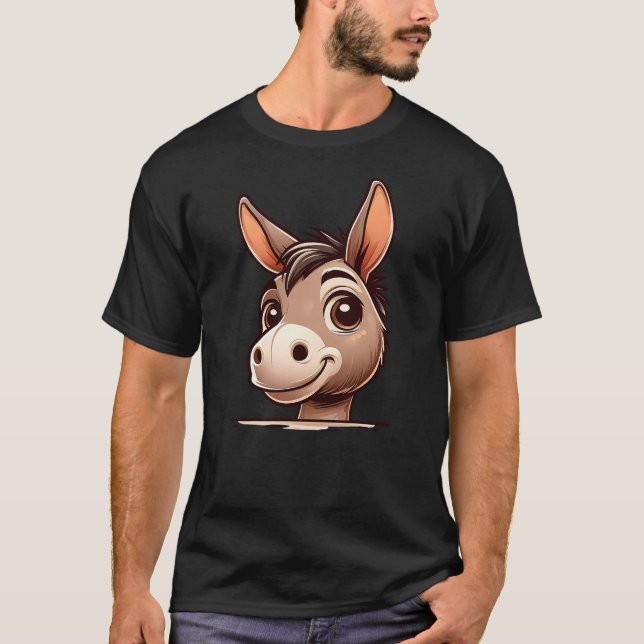 T-shirt Cute Donkey Face Funny Funny Animal Lover (Devant)