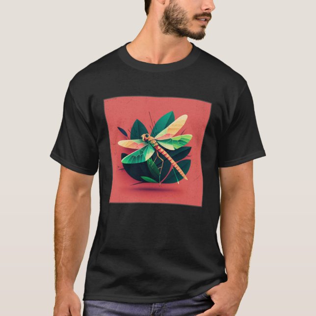 T-shirt Cute Dragon Fly Illustation Aesthetic Colorful Wom (Devant)