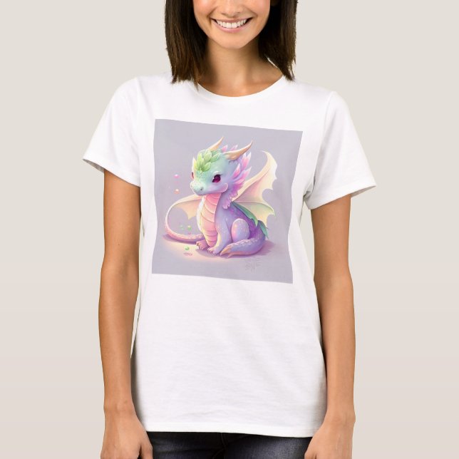 T-shirt Cute Dragon Kawaii Tee (Devant)