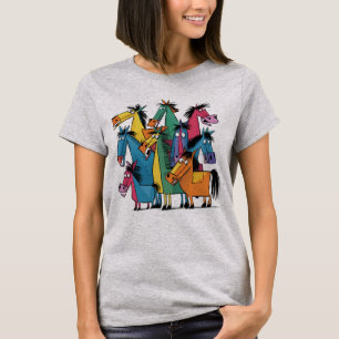 T-shirt Cute Drôle Chevaux colorés Art Abstrait