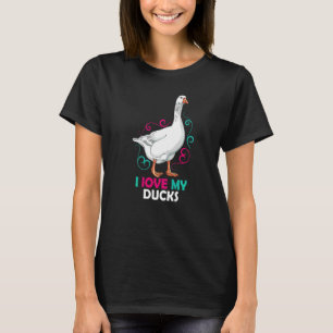 T-shirt Cute Duck Love My Ducks Birds Vintages Canards